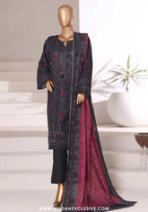 Sadabahar Printed Stitched Khaddar 3PC Collection - 2025 (BLACK D-04)